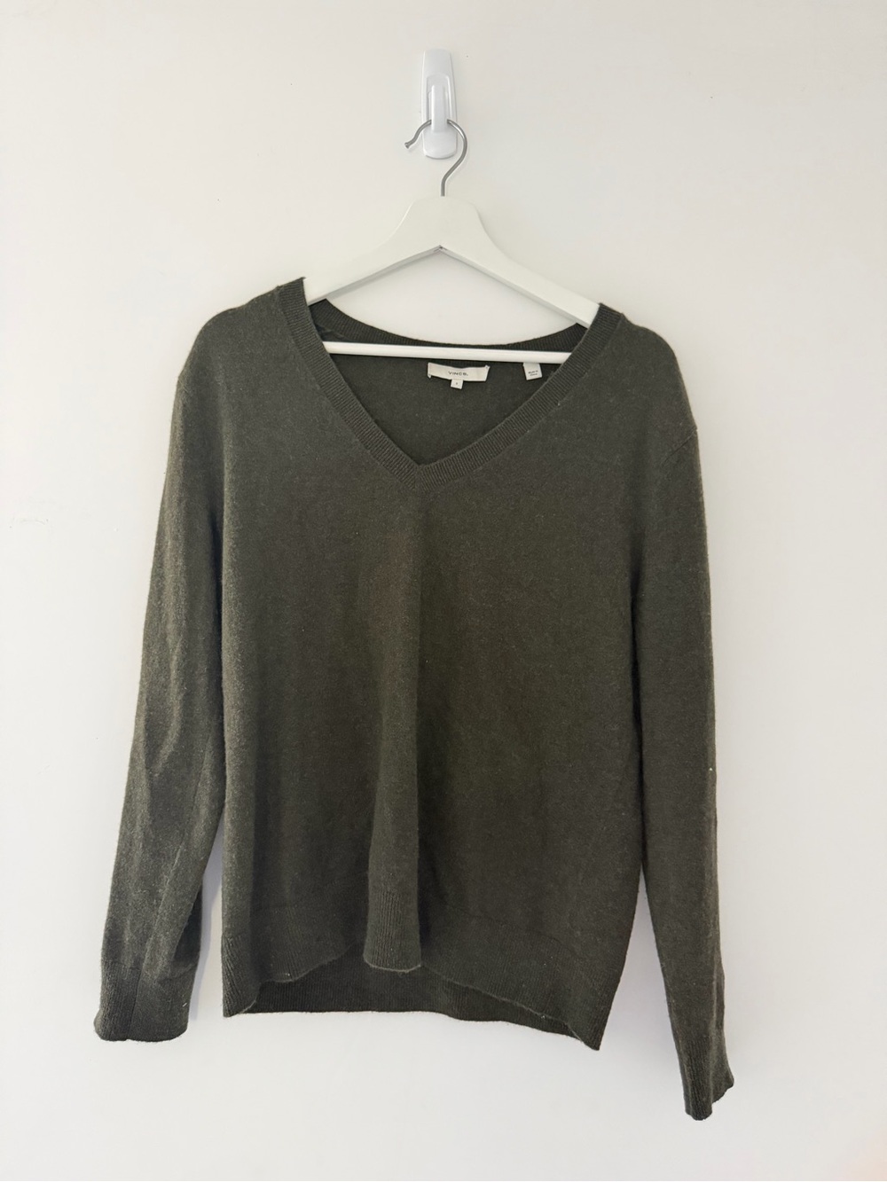 Vince Olive V-Neck Women's Sweater